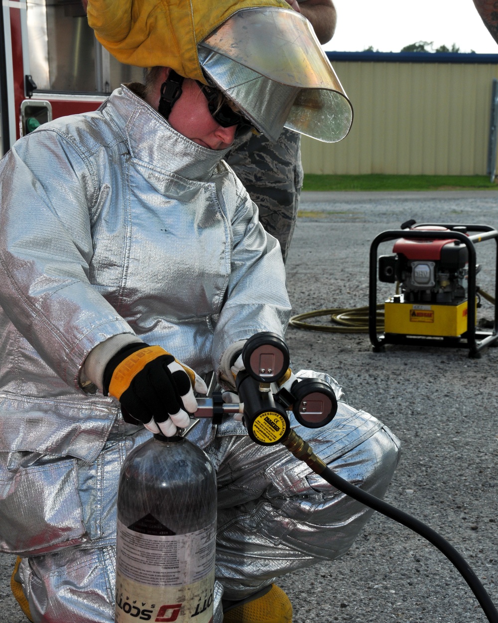 147th Reconnaissance Wing Fire Department conducts vehicle extrication training