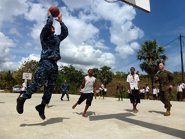 Marines, sailors spread joy to children in Timor-Leste