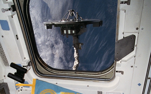 Astronaut Ronald Sega in crew cabin