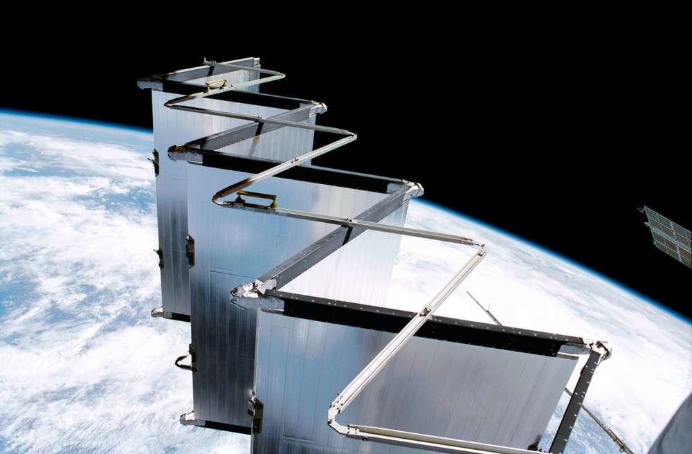 View of the aft EEATCS radiator deployment