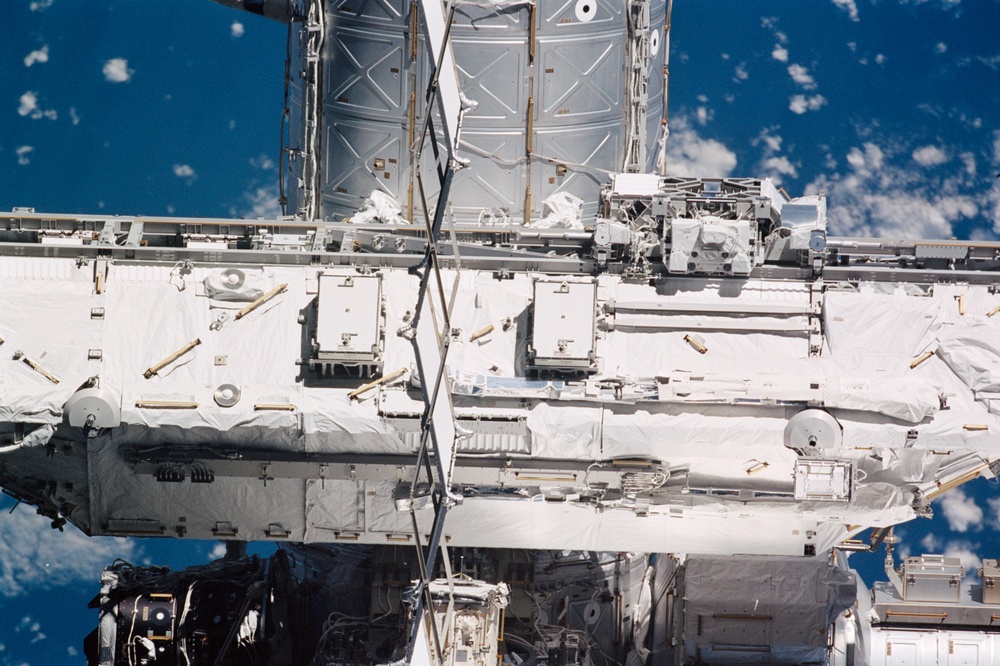 View of the zenith side of the S0 Truss taken during STS-110