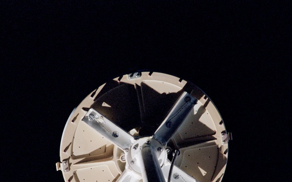 Back of Kurs antenna on Service Module/Zvezda solar array