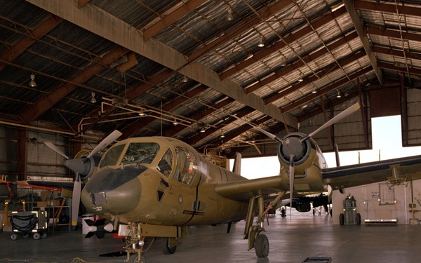 Grumman OV-1C in hangar