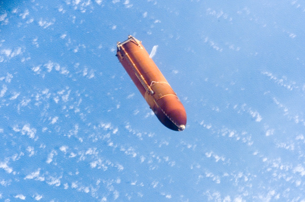 View of STS-114 External Fuel Tank during separation