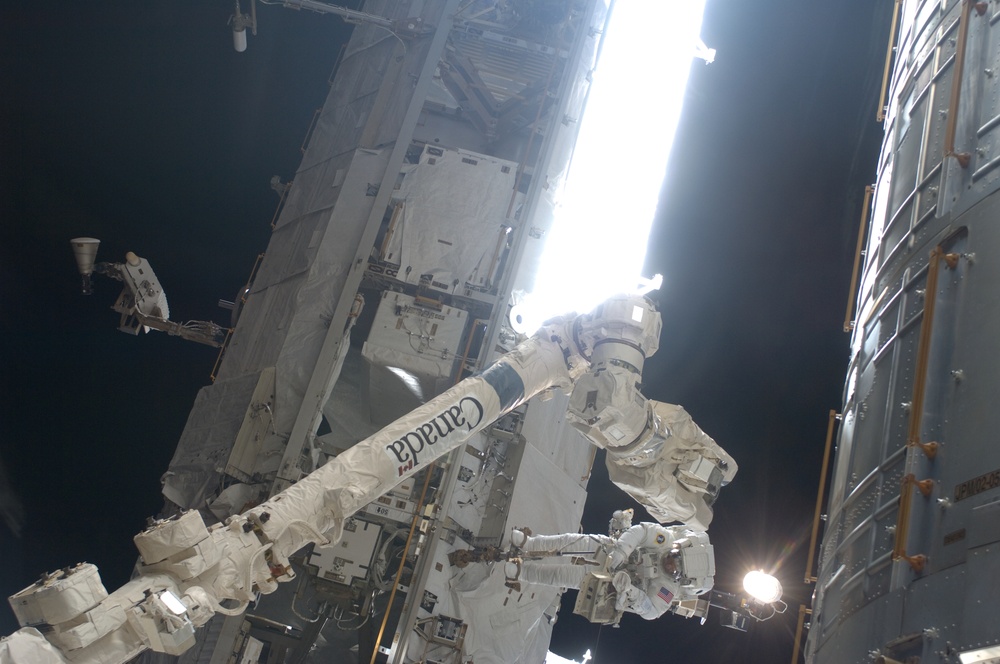 STS-119 Extravehicular Activity EVA 3 GAT SSRMS LEE B Snare Lubrication OPS