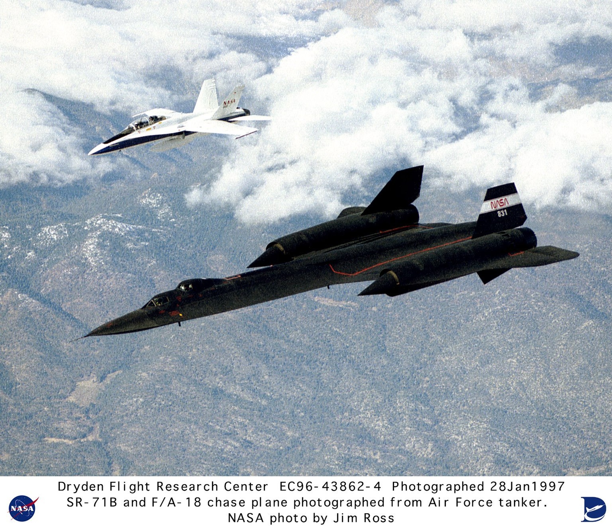 DVIDS - Images - SR-71B - in Flight with F-18 Chase Aircraft