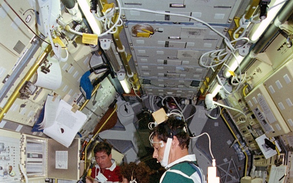 AGHF, TRE and TVD experiment activity in the Spacelab during LMS-1 mission