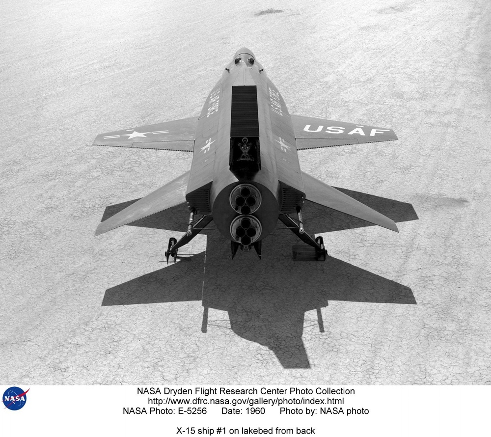 X-15 ship #1 on lakebed from back