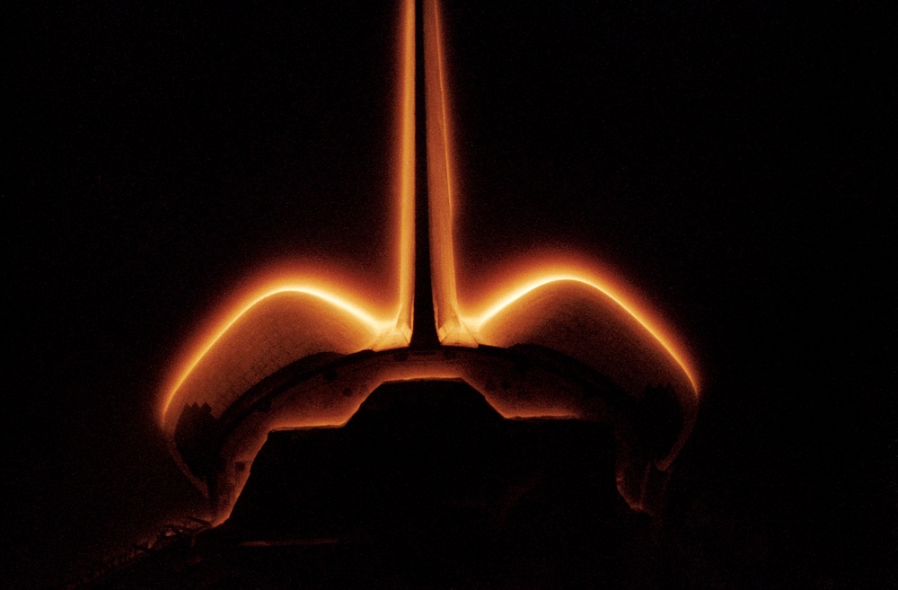 Shuttle glow after Columbia