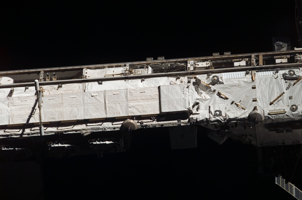 View of the P1 Truss taken from the orbiter after undocking from the ISS during  STS-121
