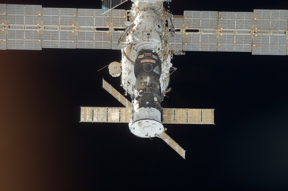 ISS during approach of the STS-115 Space Shuttle Atlantis