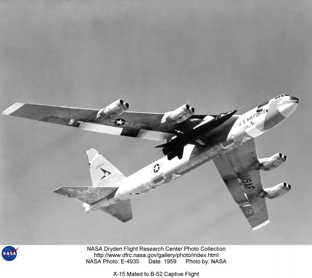 X-15 Mated to B-52 Captive Flight