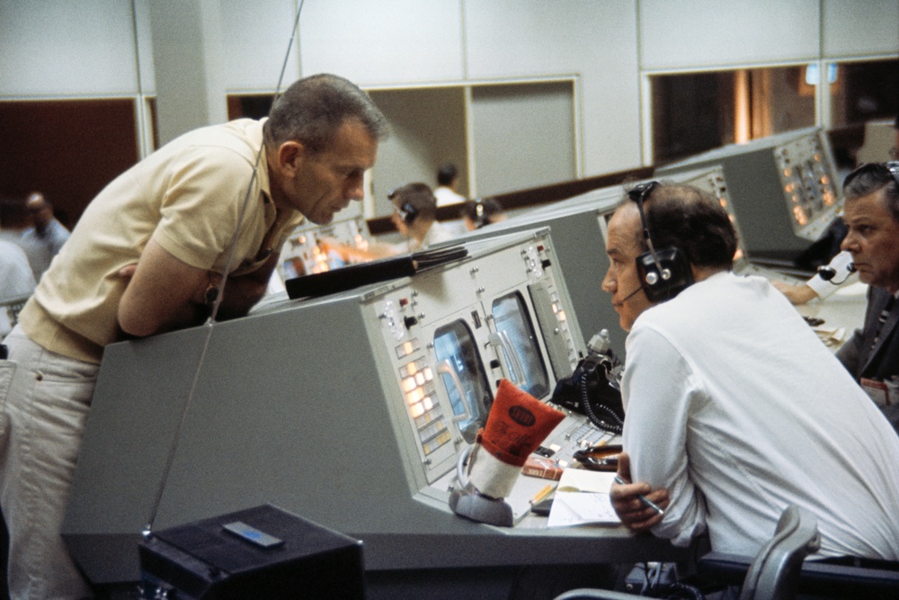 Views of Mission Control in Houston during Gemini 4 flight