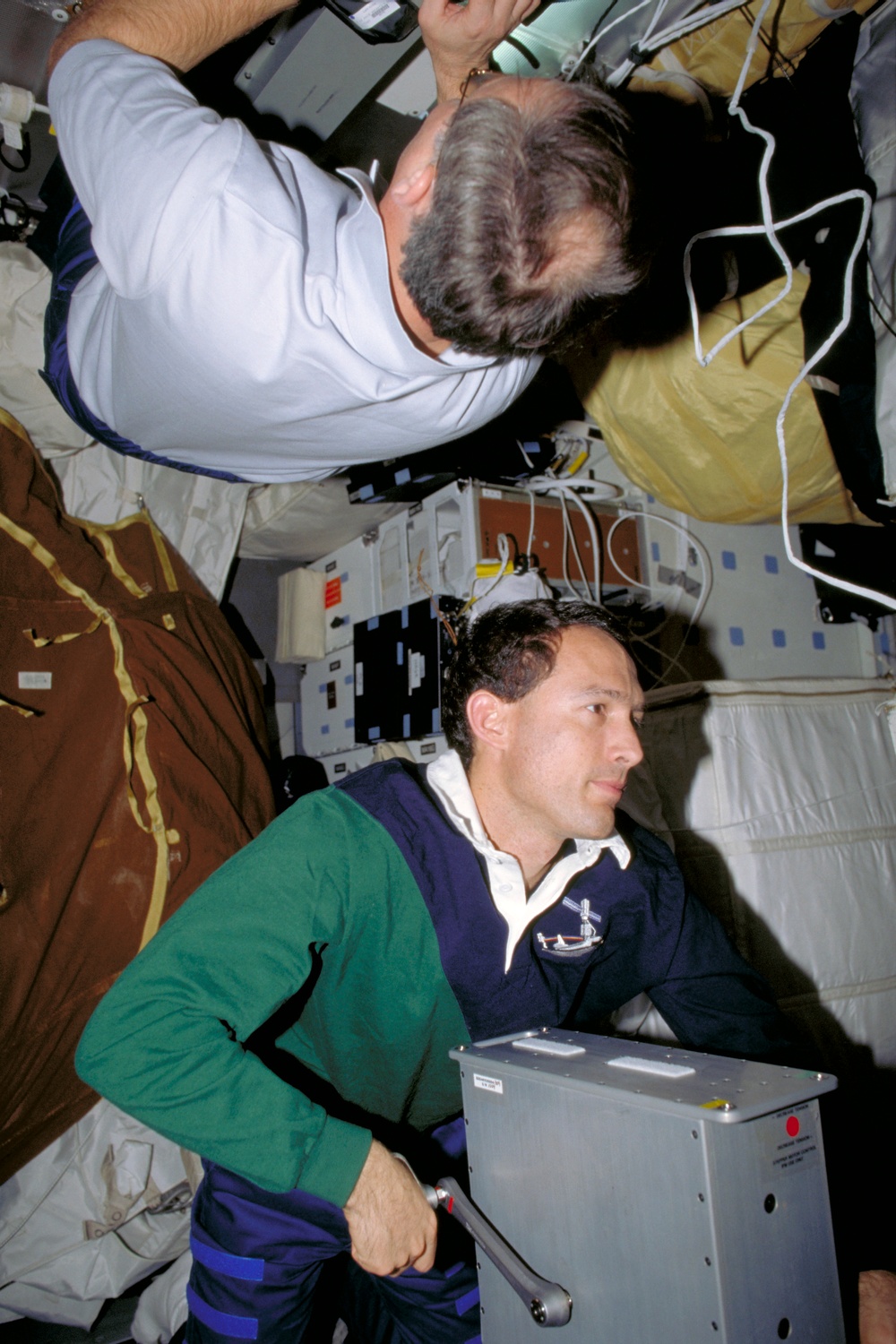 Various views of the STS-88 crew on the Endeavours middeck