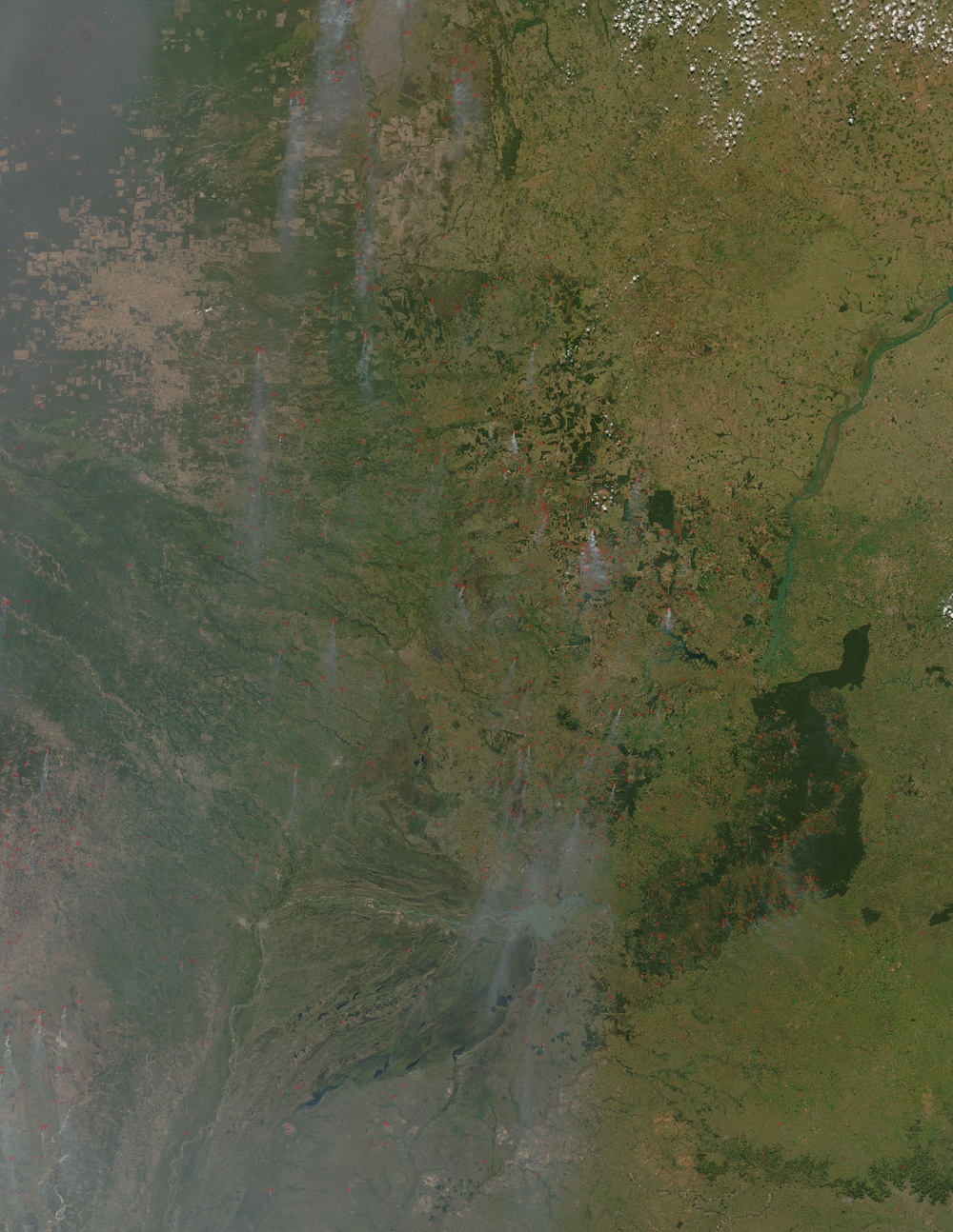 Fires in Central South America: Natural Hazards