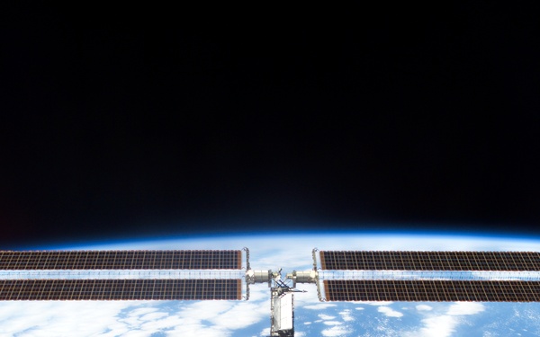 View of the ISS taken during final flyaround of STS-100