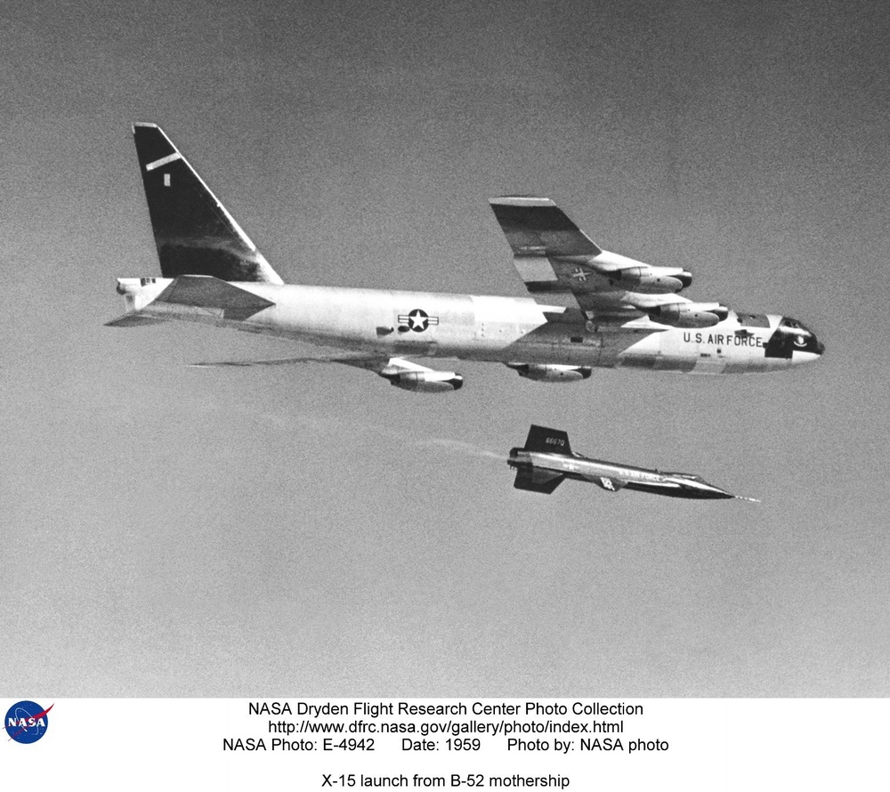 X-15 launch from B-52 mothership