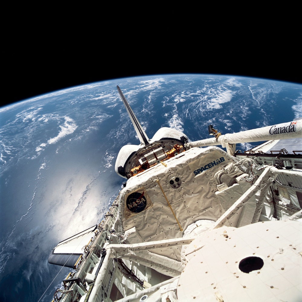 Various views of the STS-95 Discovery's payload bay