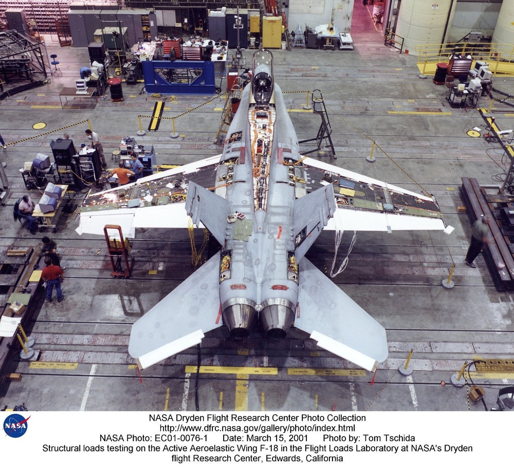 Structural loads testing on the Active Aeroelastic Wing F-18 in the Flight Loads Laboratory at NASA'