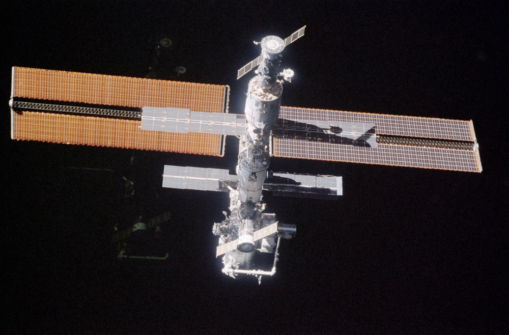 Overall forward view of ISS after undocking