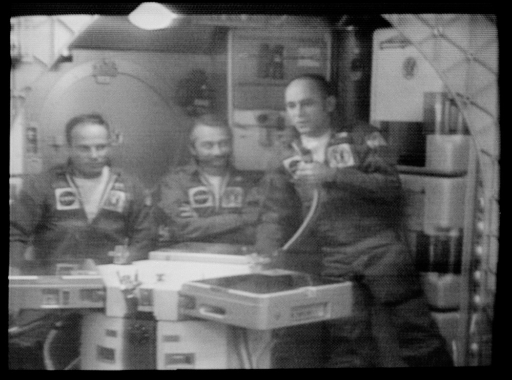 SKYLAB III CREWMEN  - IN-ORBIT PRESS CONFERENCE - JSC