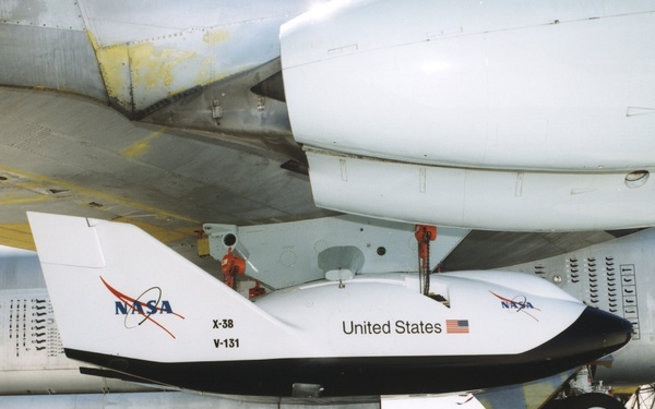 X-38 Mounted on Pylon of B-52 Mothership