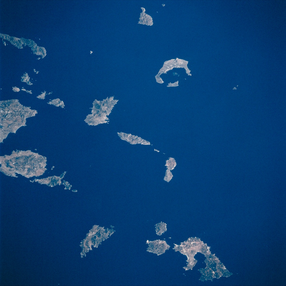 Greek Islands in the Aegean Sea taken from Atlantis during STS-106