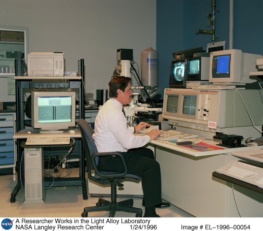 A Researcher Works in the Light Alloy Laboratory