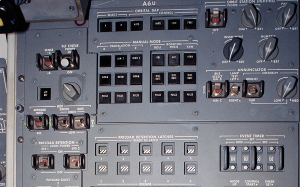 Documentation of the flight deck Orbit Station hardware on Atlantis