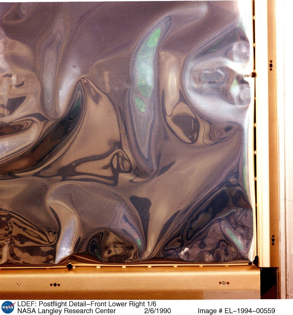 LDEF: Postflight Detail-Front Lower Right 1/6