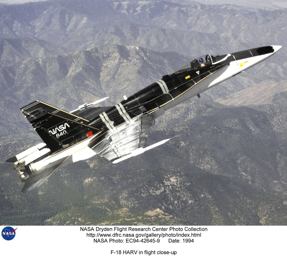 F-18 HARV in flight close-up