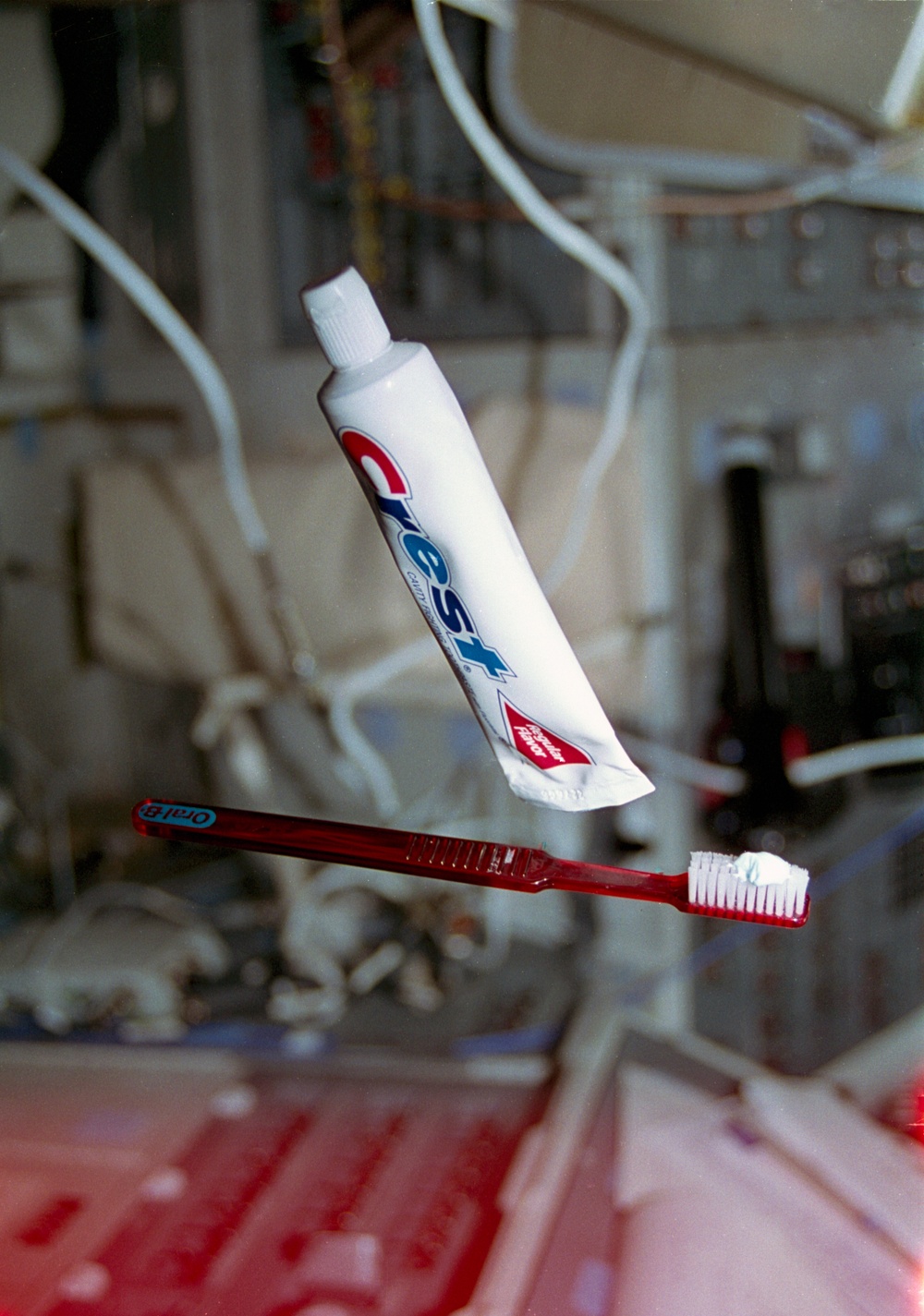 DVIDS Images Toothbrush and tube of toothpaste floating in the