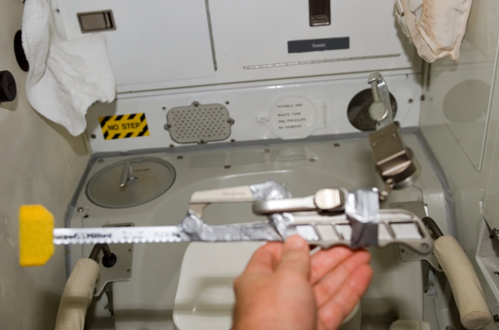 Modifications made to a hacksaw for use on EVA 3