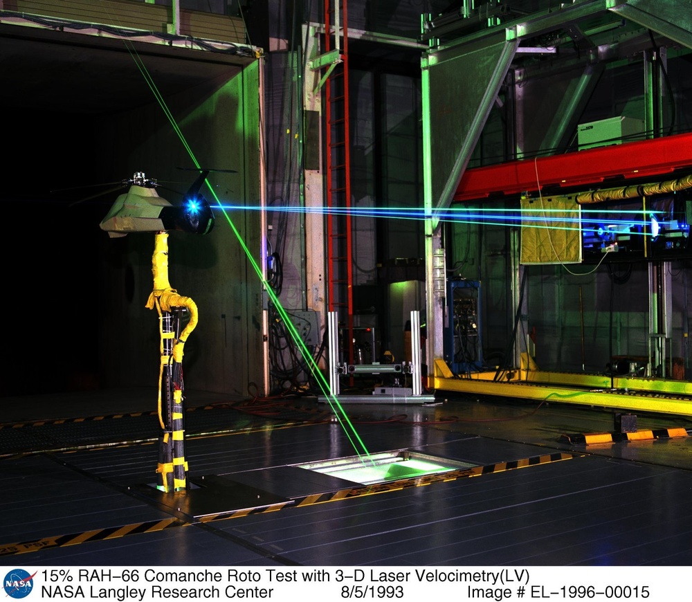 15% RAH-66 Comanche Roto Test with 3-D Laser Velocimetry(LV)
