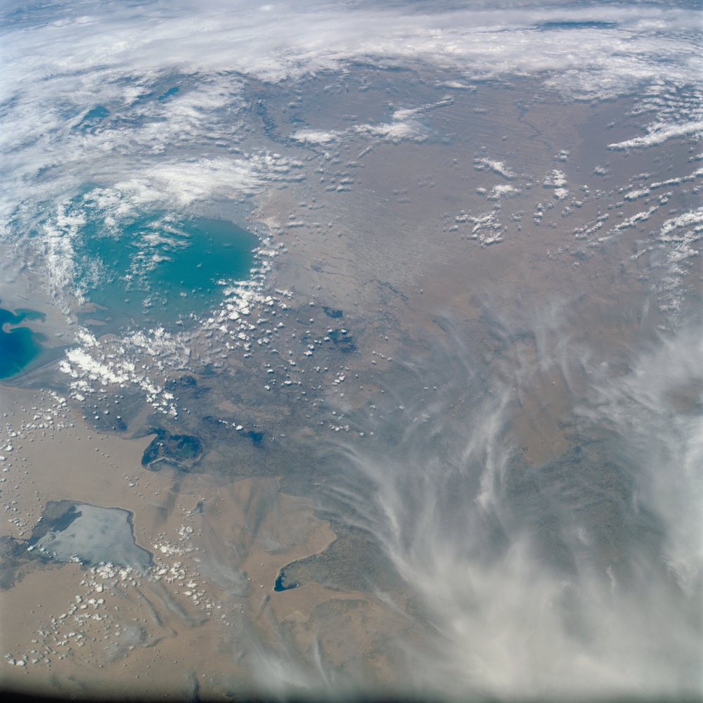 Earth observation image of the Aral Sea taken during STS-100