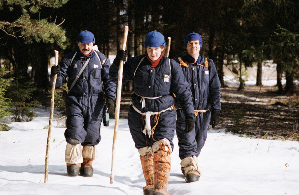 ISS crews during survival training in Siberia