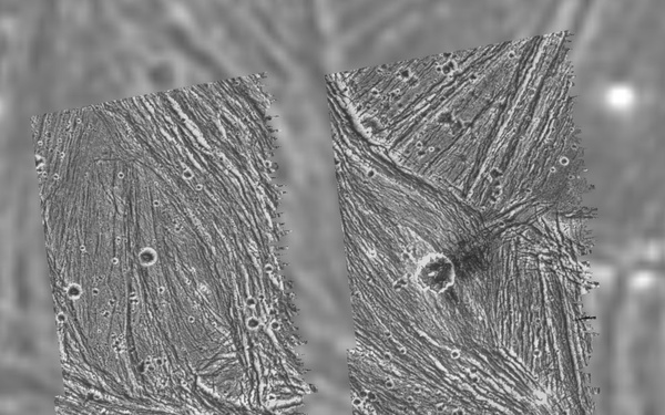 Uruk Sulcus Mosaic - Galileo over Voyager Data