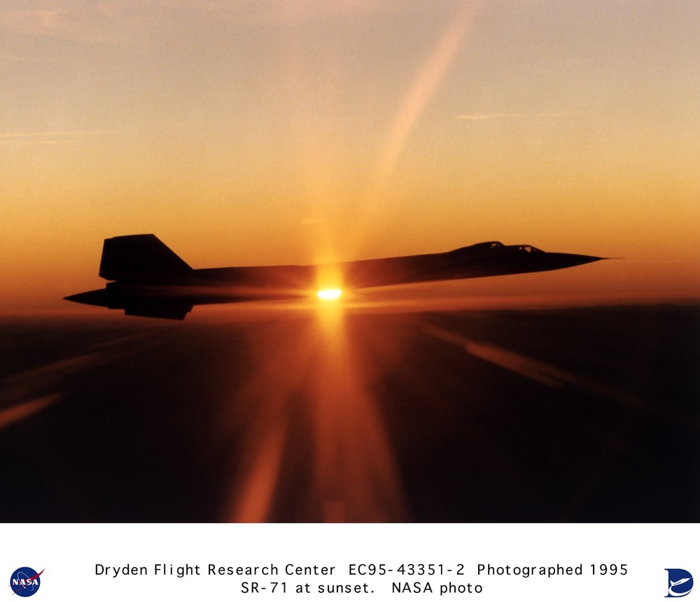 SR-71B - Mach 3 Trainer in Flight at Sunset