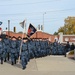 Recruits march at Navy boot camp