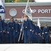 Recruits march at Navy boot camp