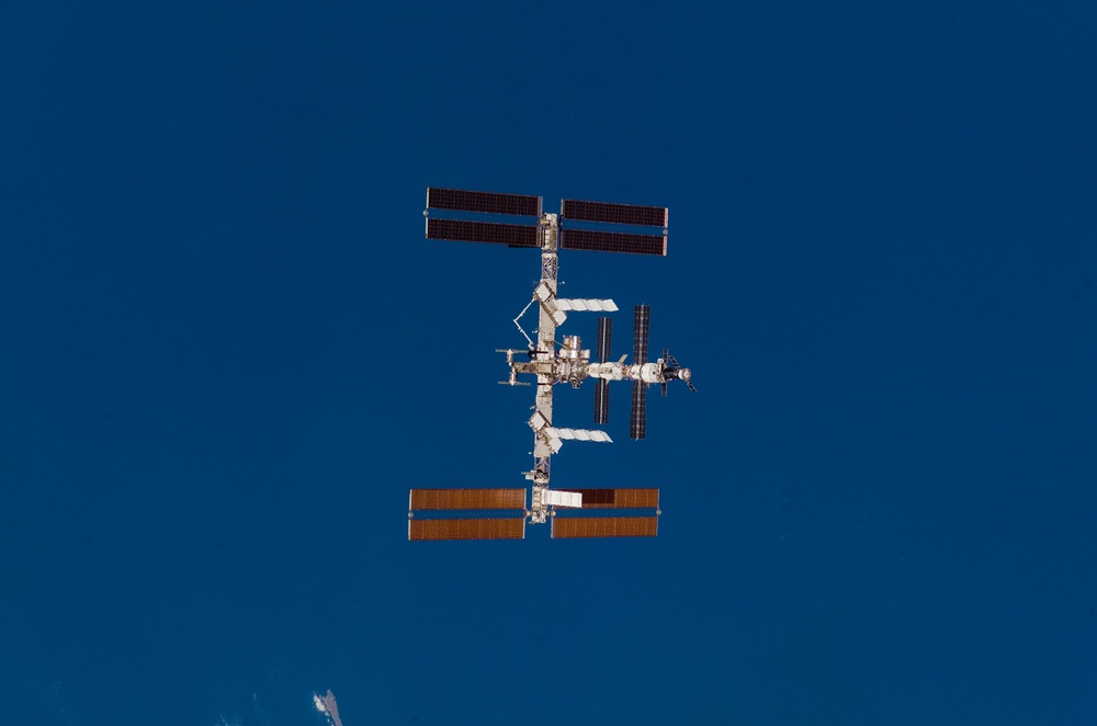 Exterior view of the ISS taken during the STS-118 Mission