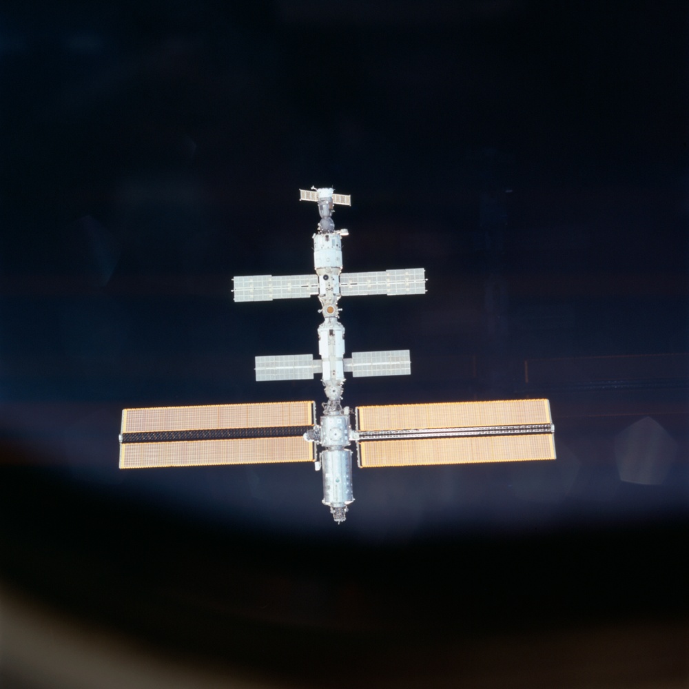 The ISS taken during the initial approach of Endeavour for STS-100