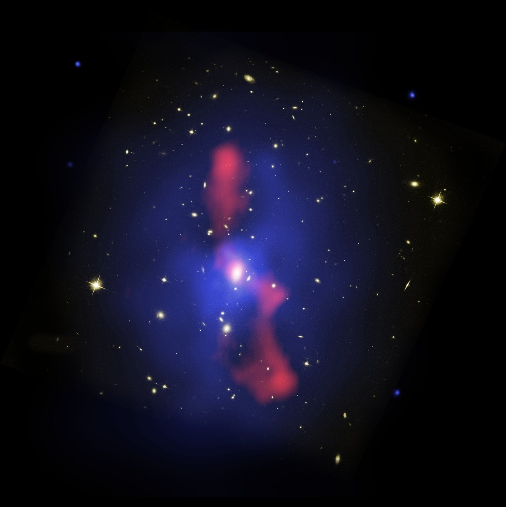 Host Galaxy Cluster to Largest Known Radio Eruption