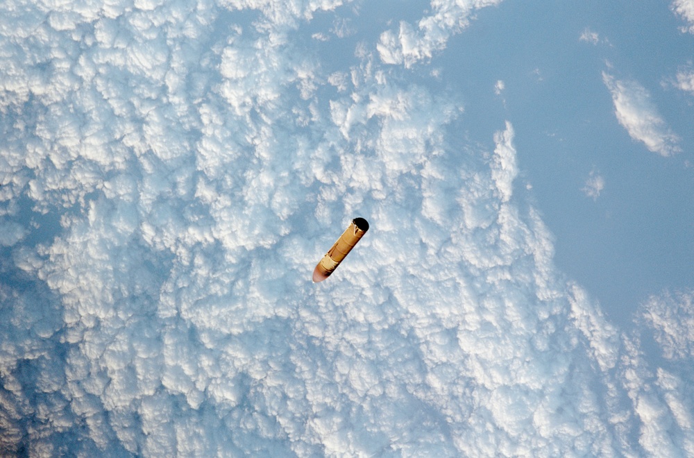 View of the External Tank after separation from Endeavour during the STS-100 mission