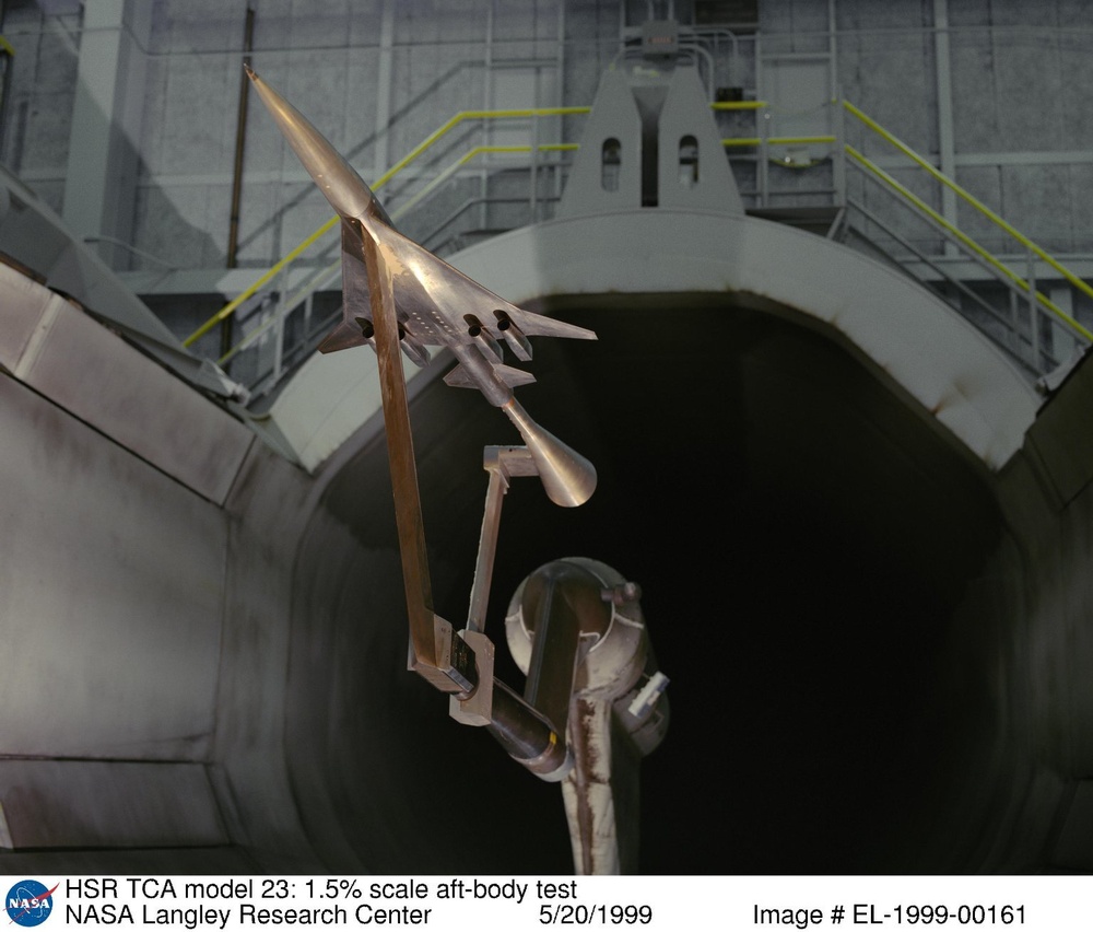 HSR TCA model 23: 1.5% scale aft-body test