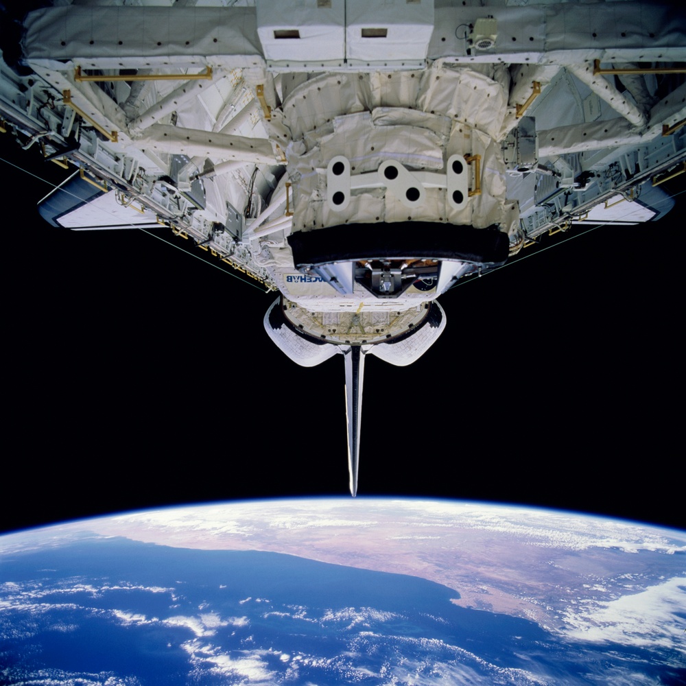 View of the Atlantis's payload bay after undocking