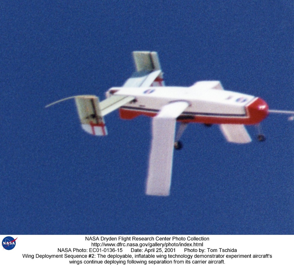 Wing Deployment Sequence #2: The deployable, inflatable wing technology demonstrator experiment airc