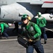 USS Nimitz crew works aboard flight deck