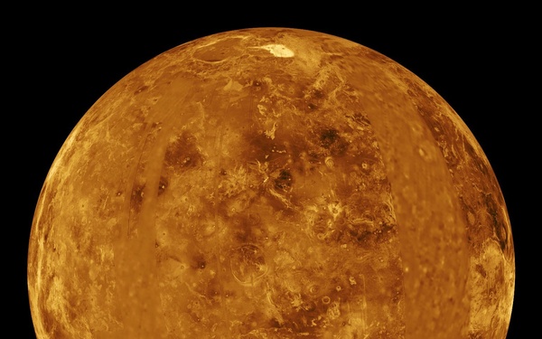 Venus - Computer Simulated Global View Centered at 0 Degrees East Longitude