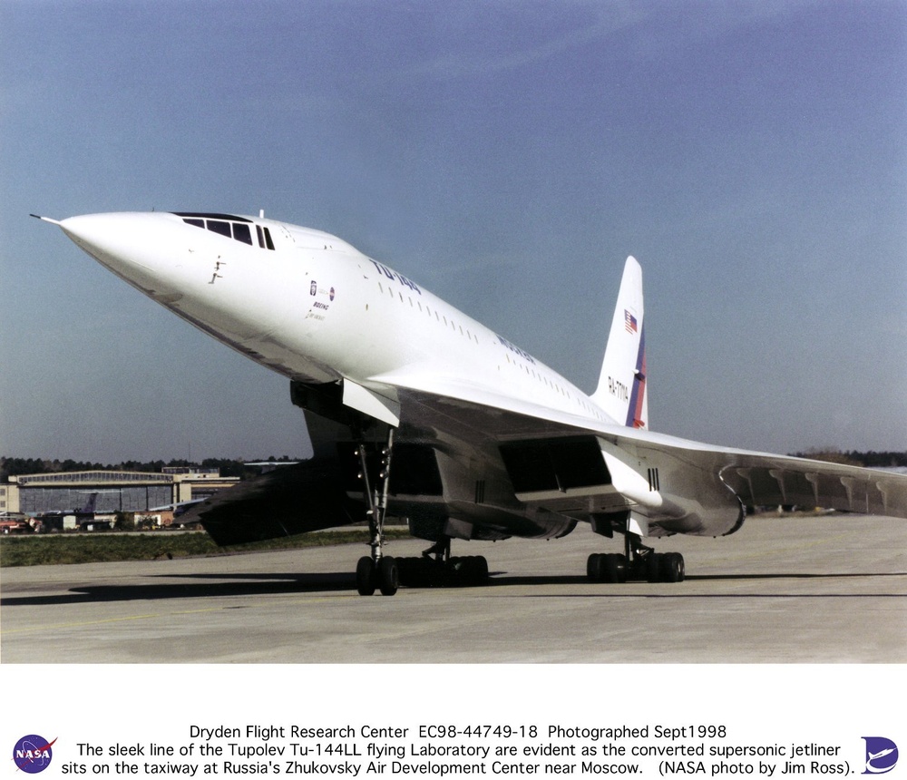 Tu-144LL SST Flying Laboratory on Taxiway at Zhukovsky Air Development Center near Moscow, Russia